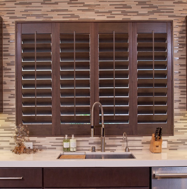 Ovation shutters in a kitchen