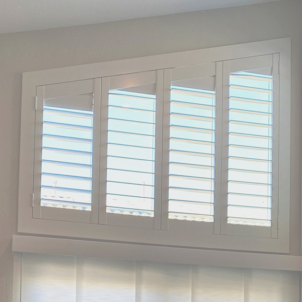 White rake shutters