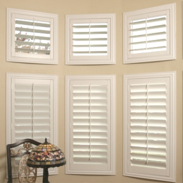 Sunburst shutters on a Tampa bay window