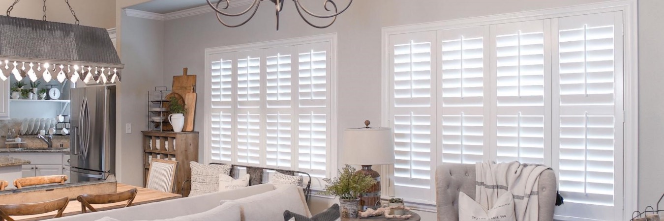 Plantation shutters in Hillsborough County kitchen