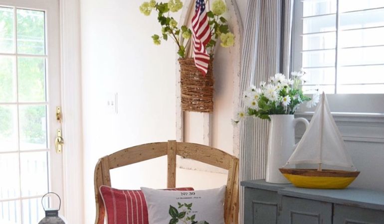 Bright sitting corner with faux wood plantation shutters in Tampa. Faux wood plantation shutters in Tampa