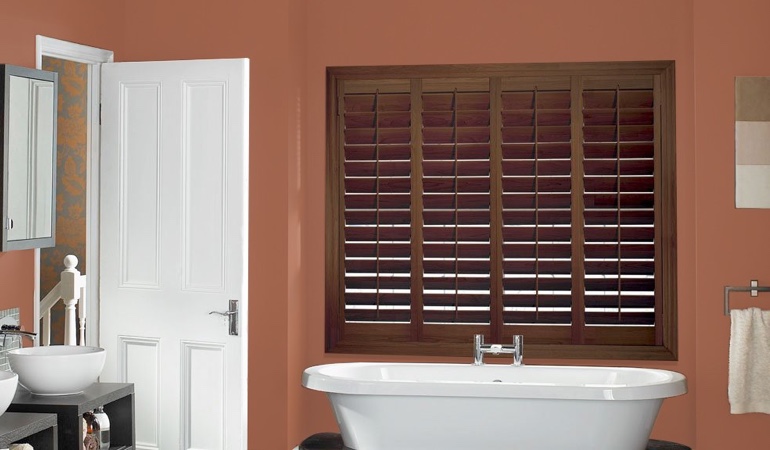 Put spare paint to excellent use and give your area a fresh look. Plantation shutters in a bathroom