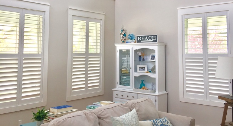 white shutters in Tampa sunroom