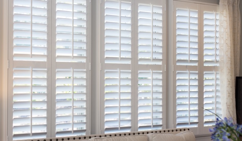 Faux wood plantation shutters in Tampa