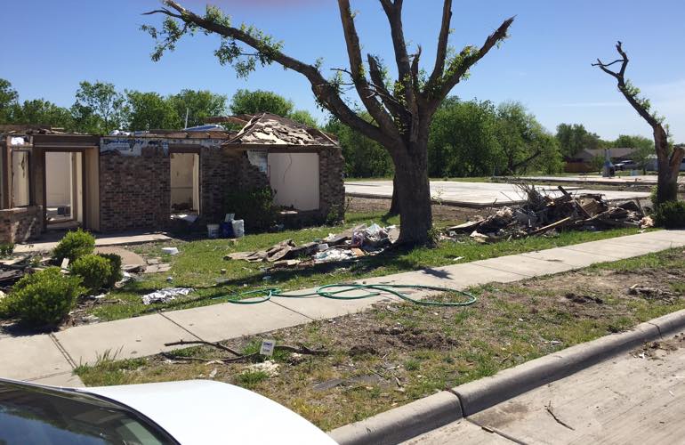 A home in Texas that was destroyed by a twister A home in Texas that was destroyed by a twister