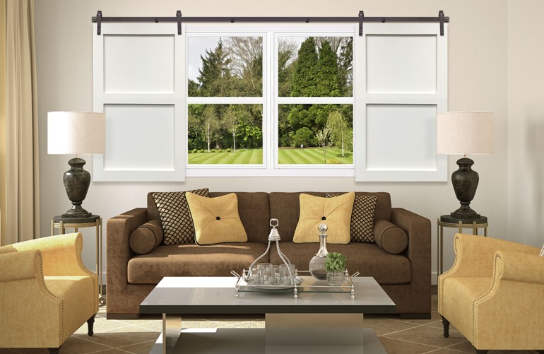 Newest Trends In Window Treatments In Tampa: Sliding Barn Door Shutters